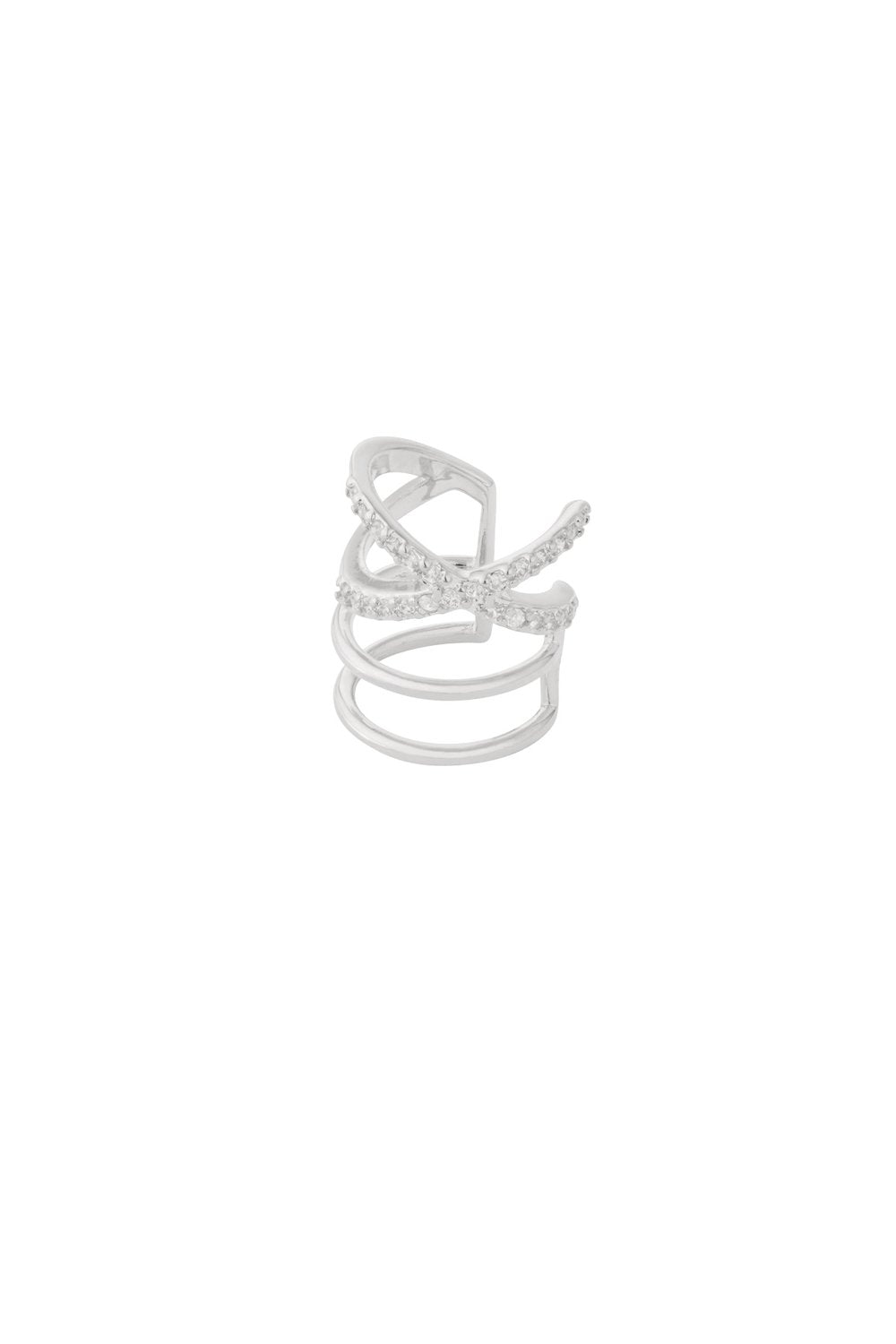 Earcuff met gekruiste zirkonias