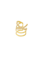 Earcuff met gekruiste zirkonias