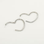 Hart oorbel strass