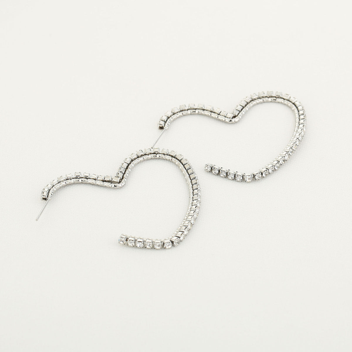 Hart oorbel strass