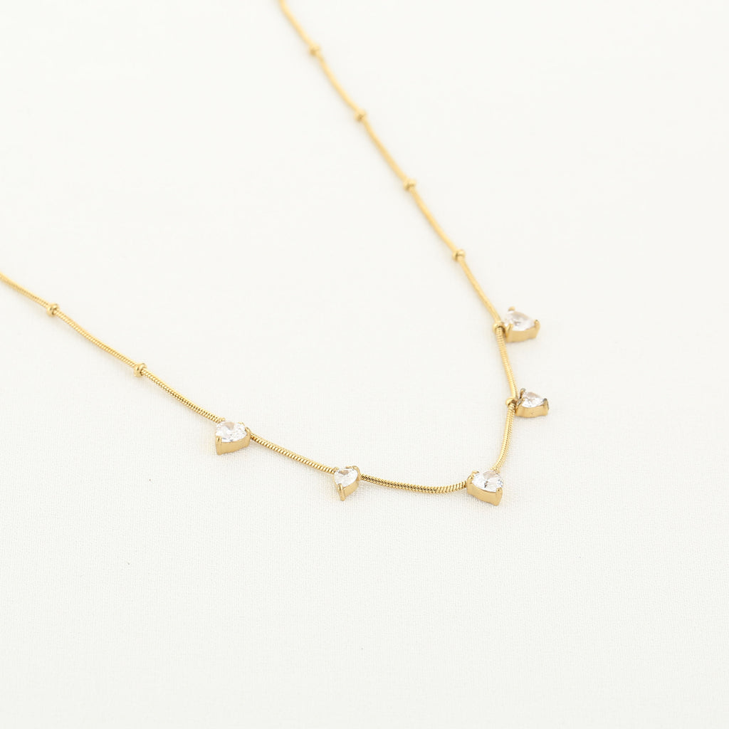 Ketting hartjes strass