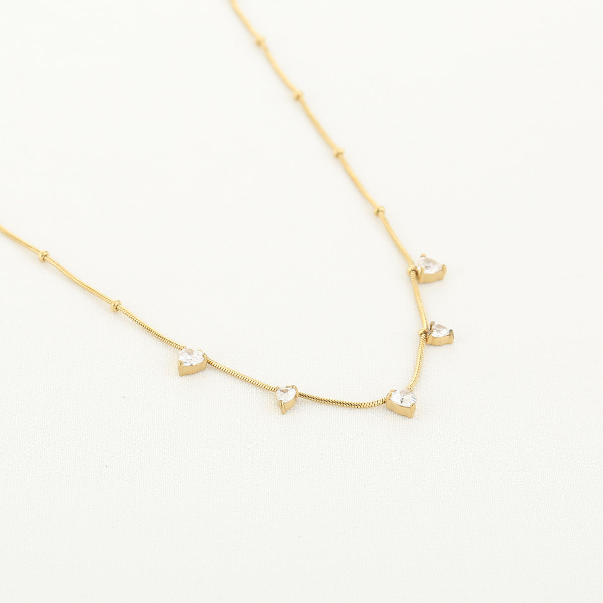 Ketting hartjes strass