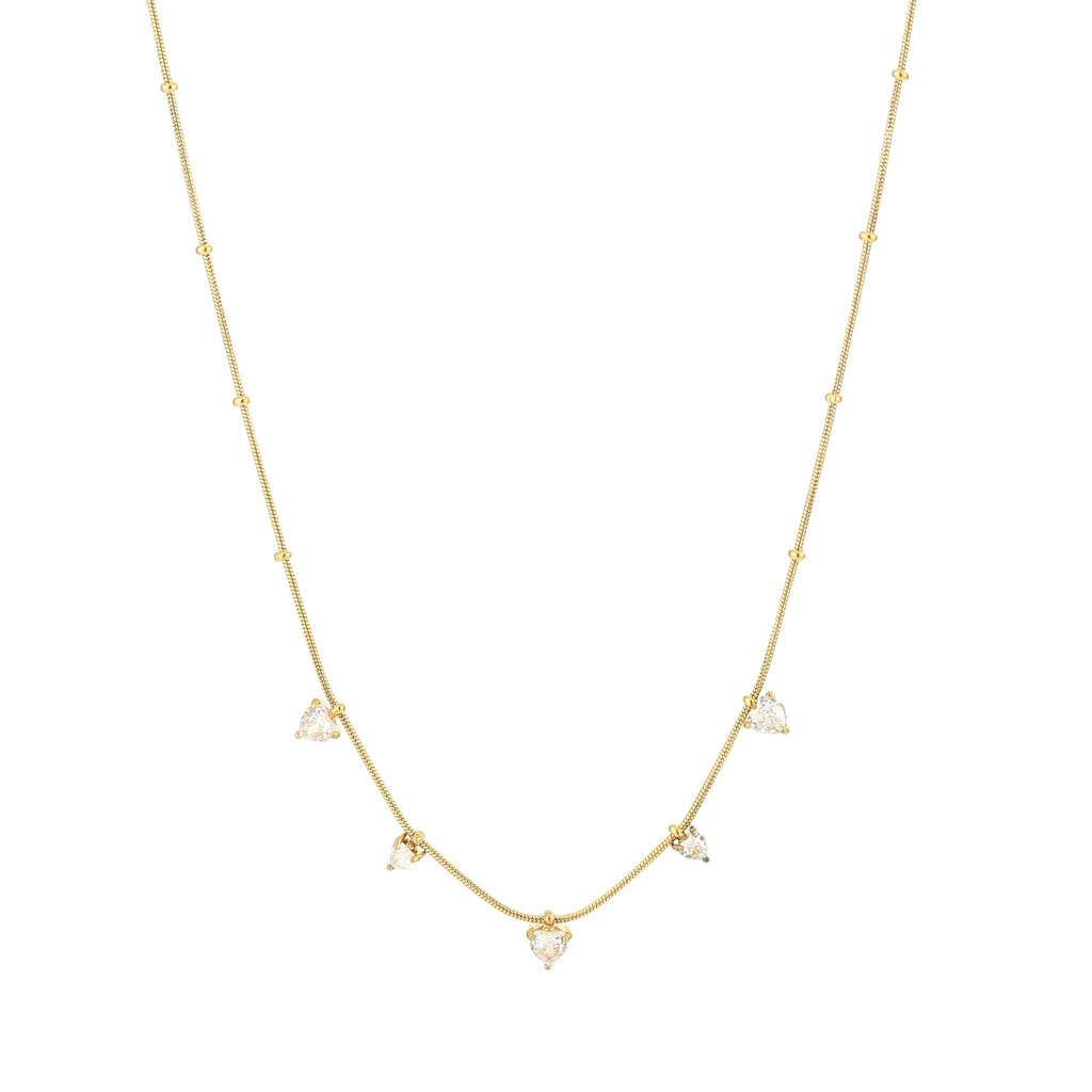 Ketting hartjes strass