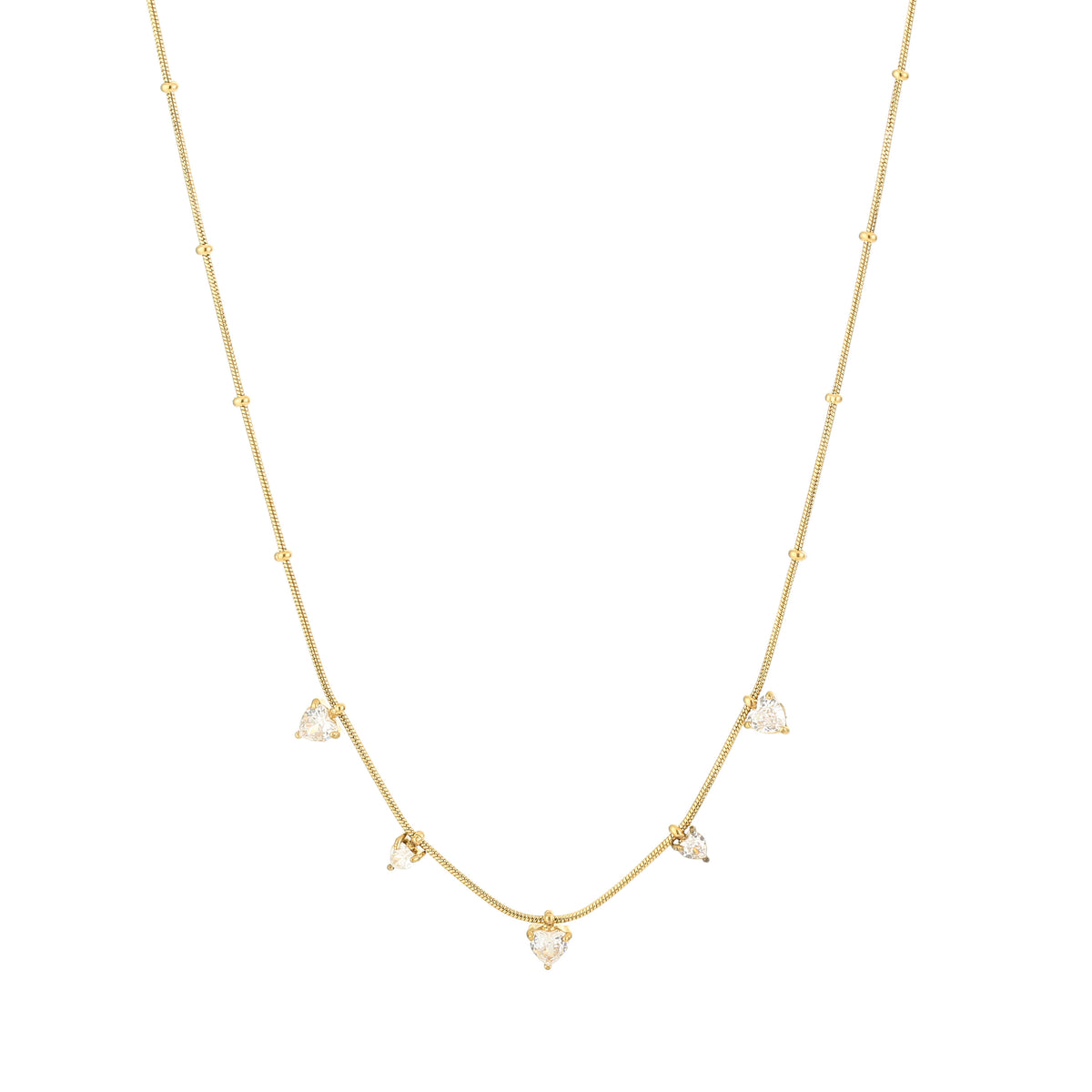 Ketting hartjes strass
