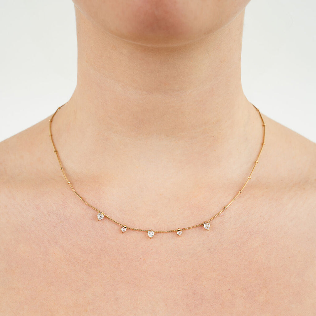 Ketting hartjes strass