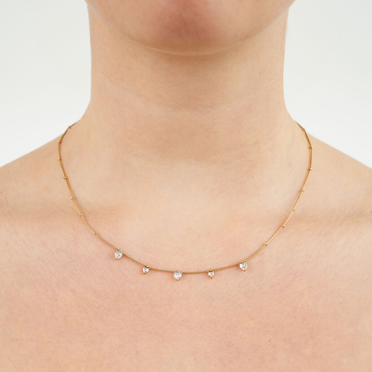 Ketting hartjes strass